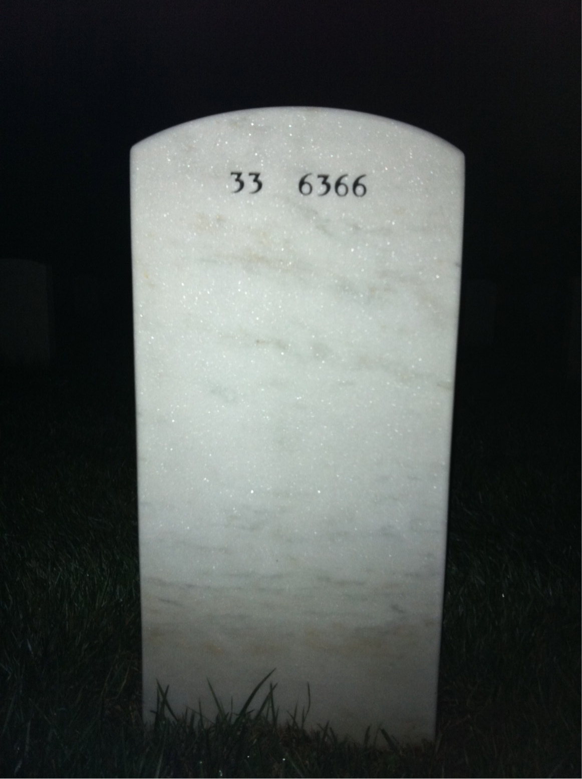 Back of headstone — William Poe