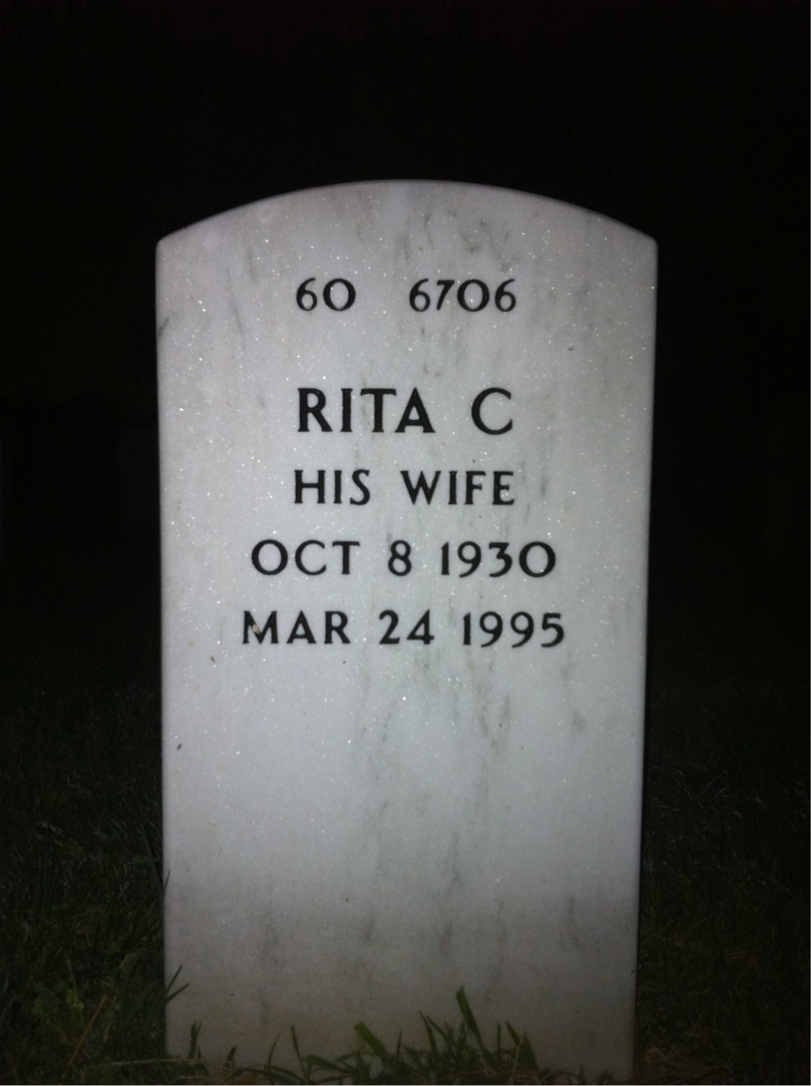Back of headstone — Herbert Howell