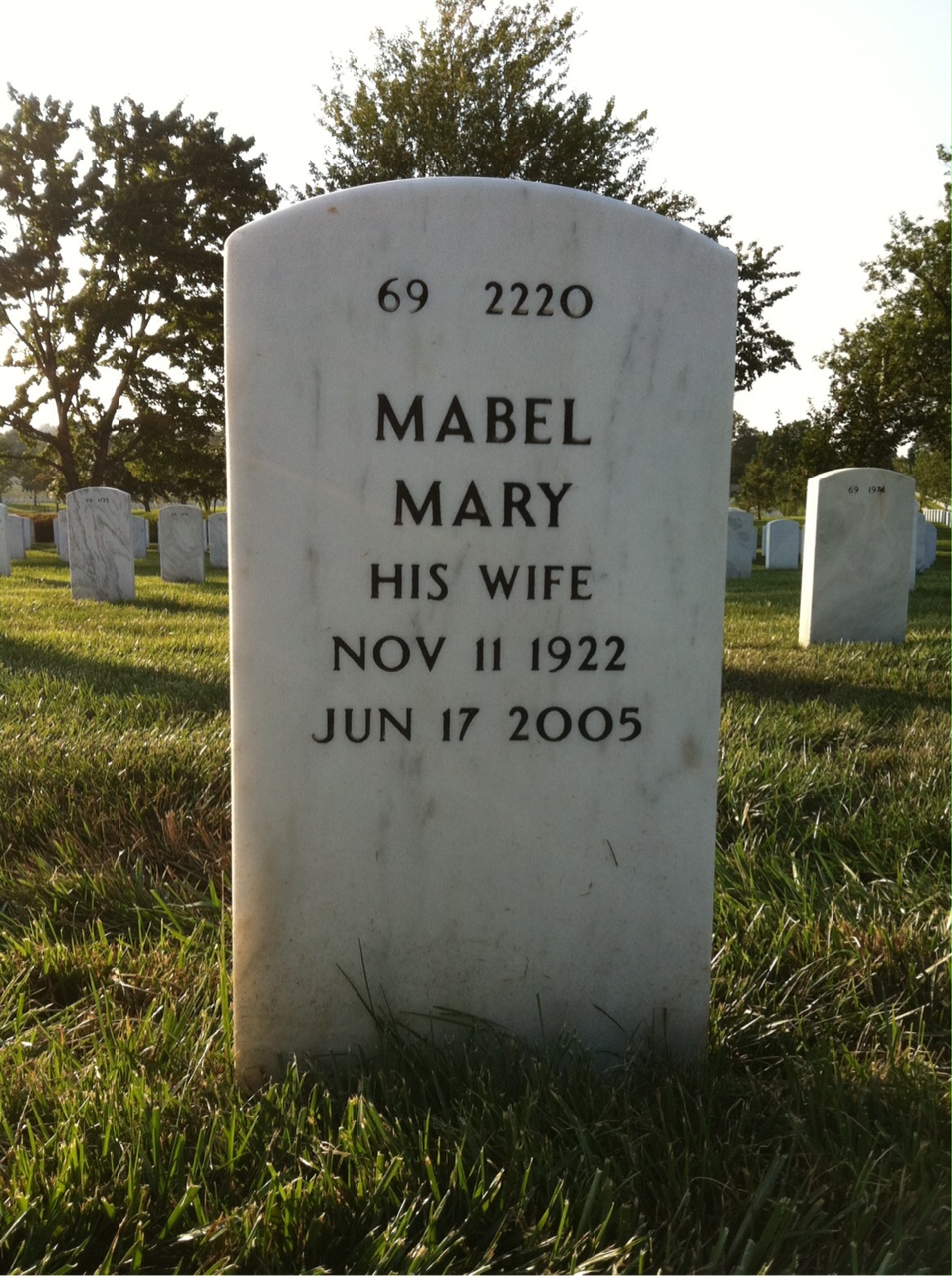 Back of headstone — George Hansen