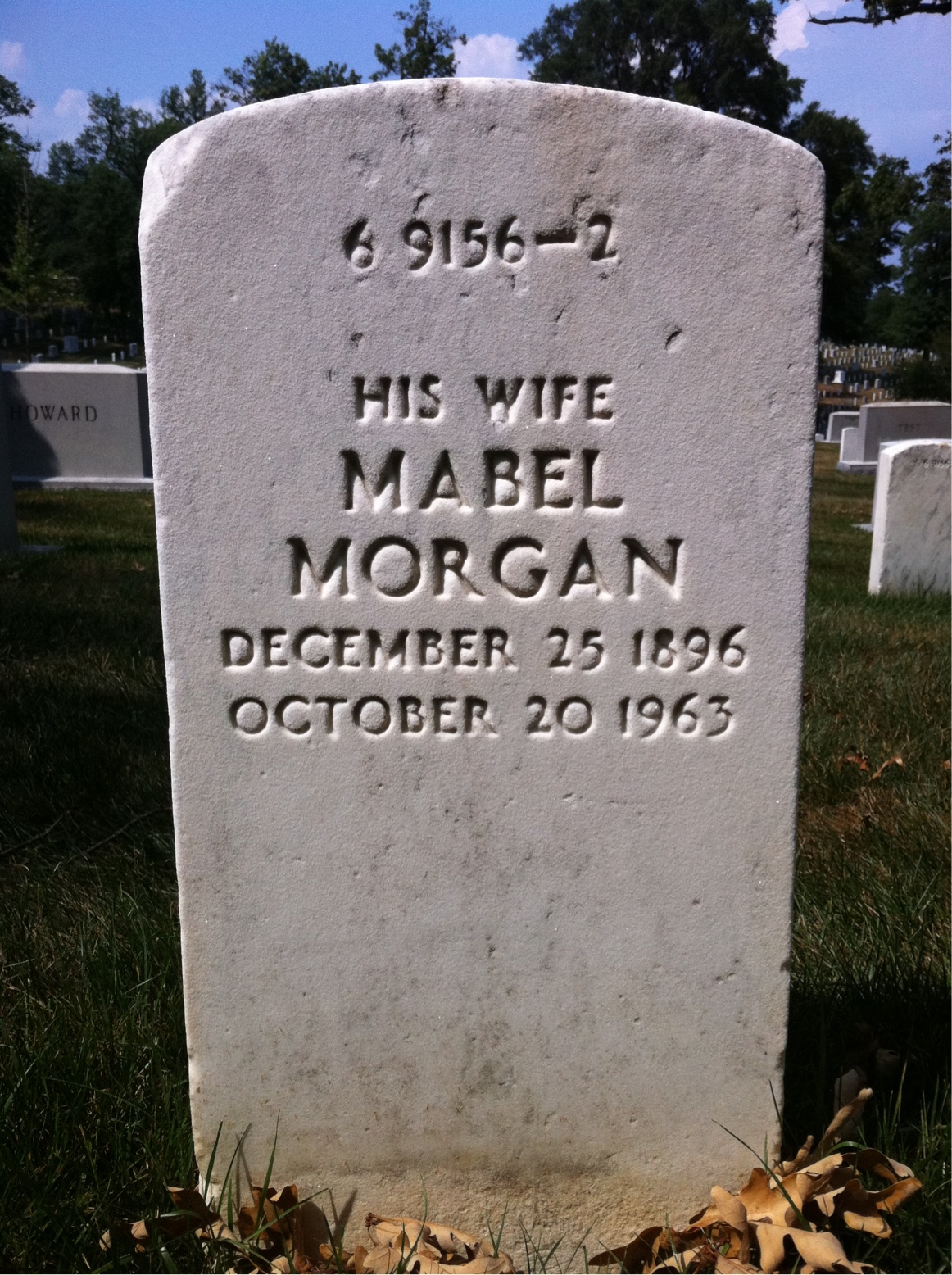 Back of headstone — Mabel Moore
