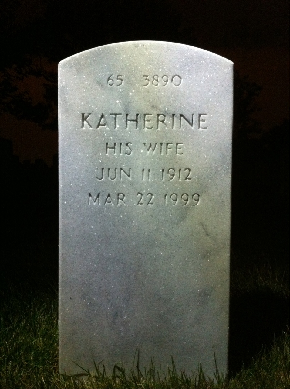 Back of headstone — George Sood