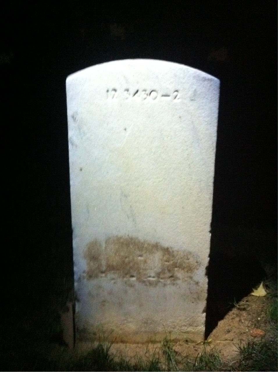 Back of headstone — Raymond Moore
