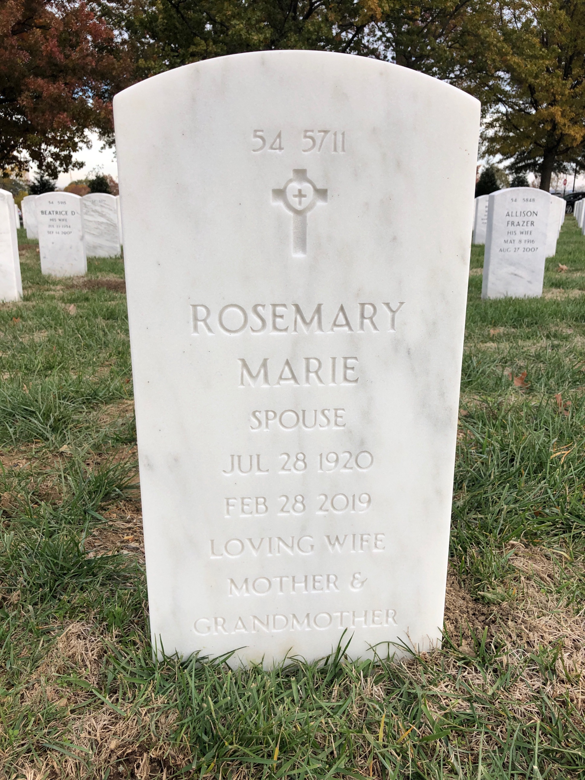 Back of headstone — Lawrence Thein