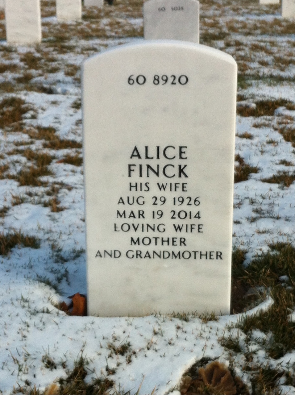 Back of headstone — Albert Beiga