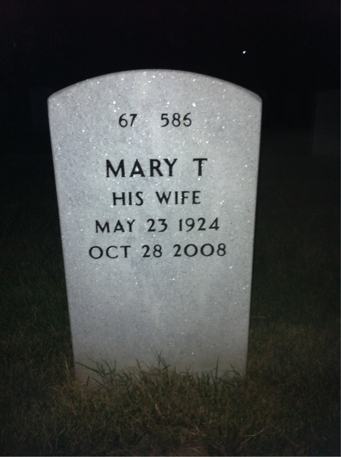 Back of headstone — Arthur Howard