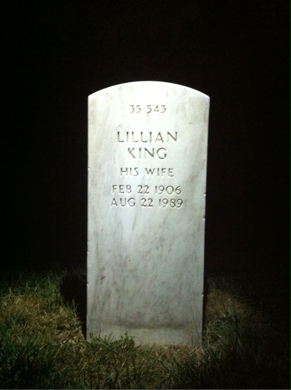 Back of headstone — James Breen