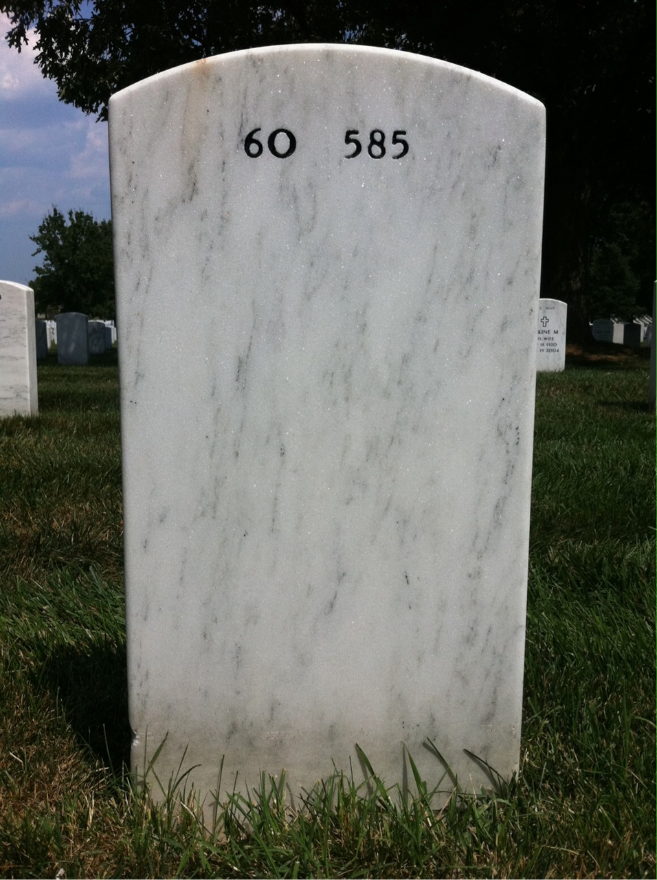 Back of headstone — Michael Bush