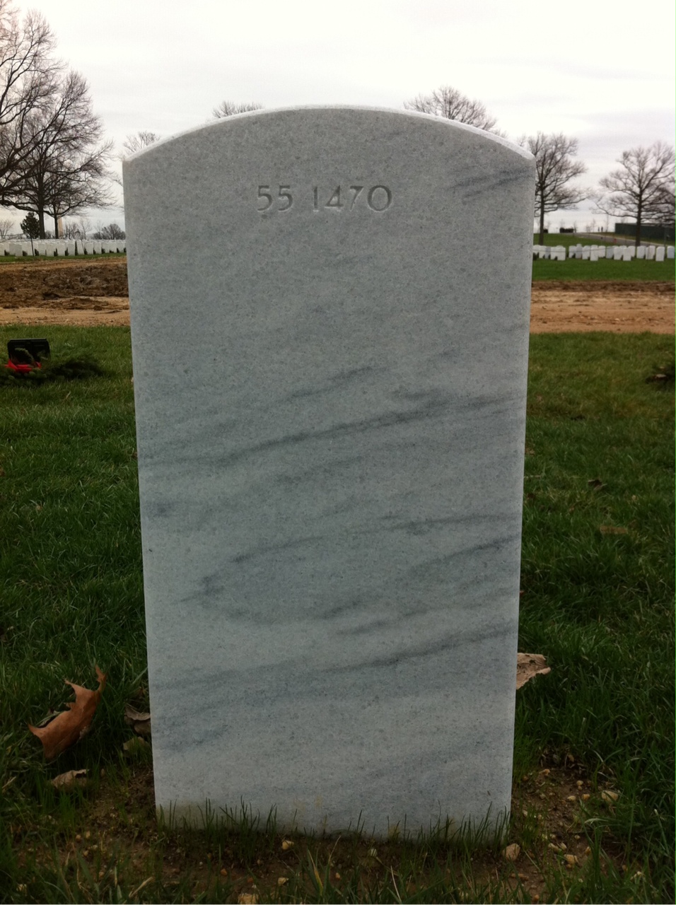 Back of headstone — Alfred Clark
