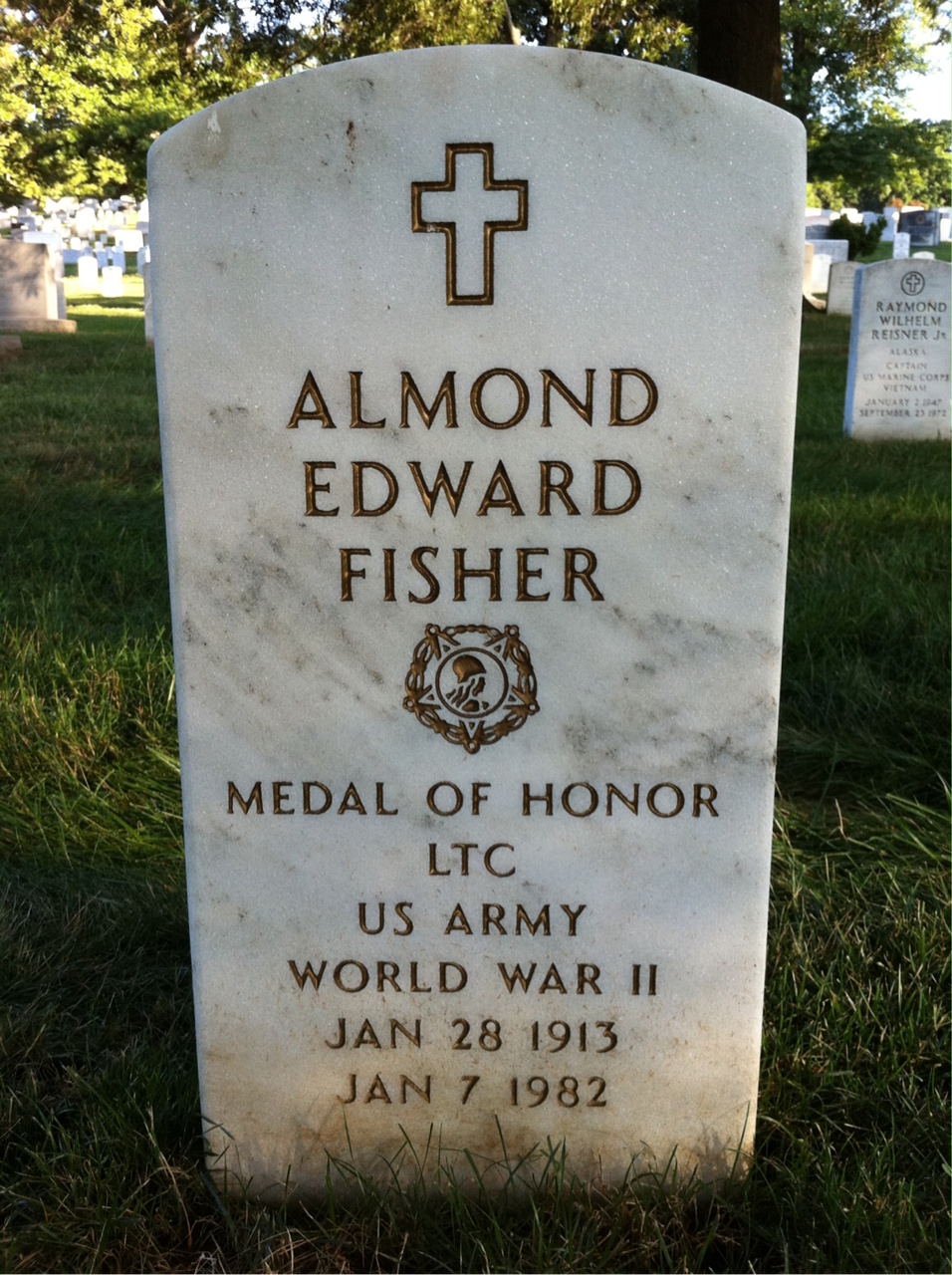 Headstone of Almond E. Fisher