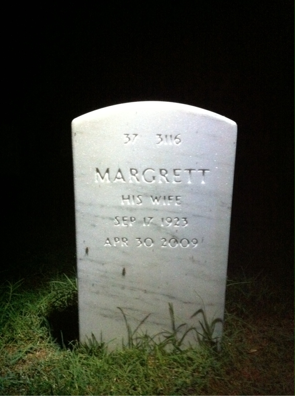Back of headstone — Howard Snider