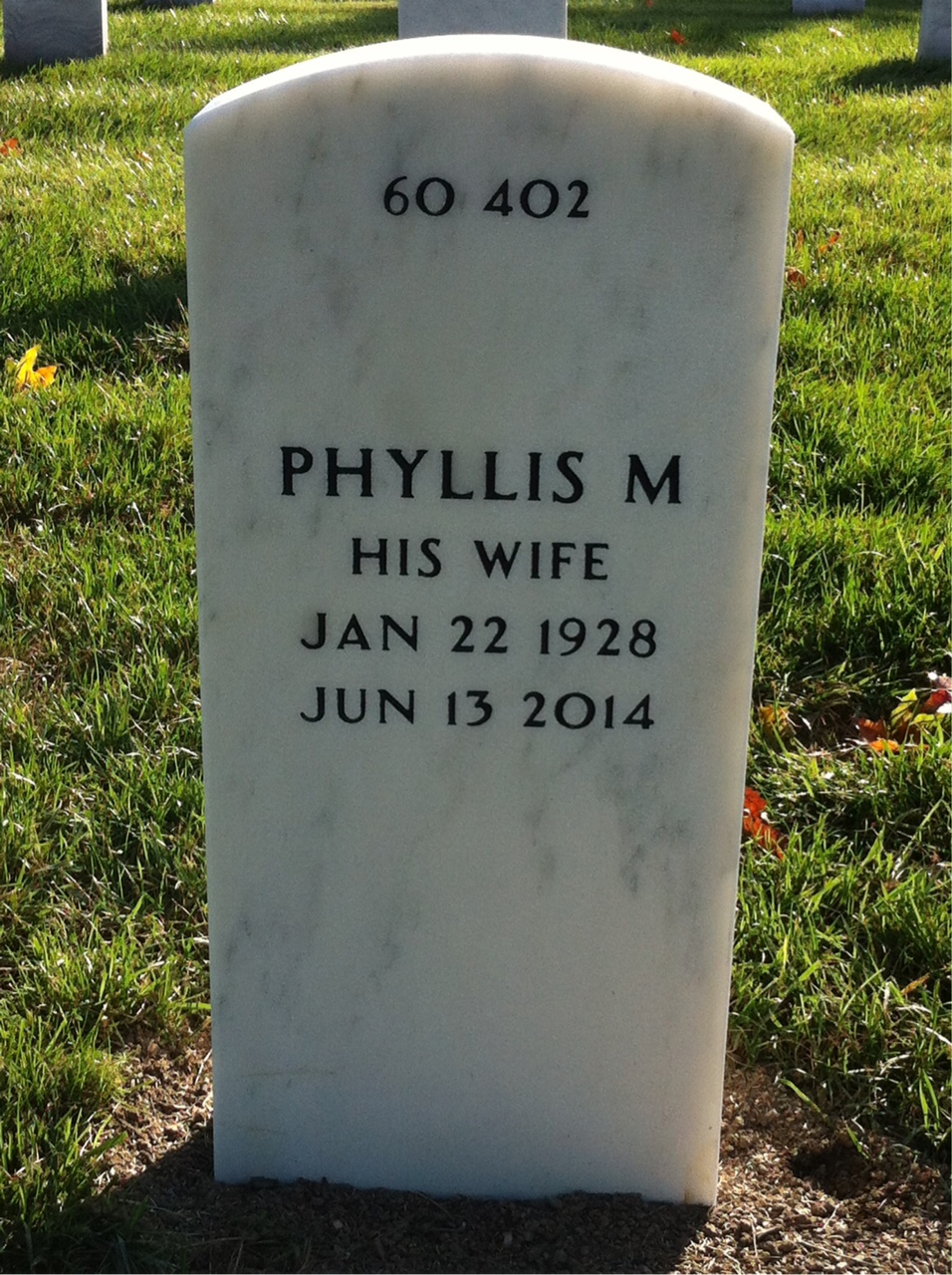 Back of headstone — Robert Polacek