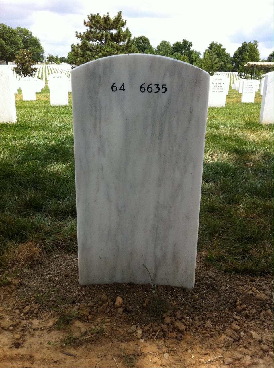 Back of headstone — George A Parker