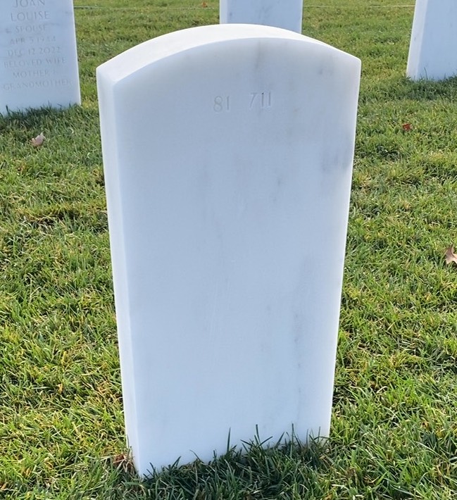 Back of headstone — Kenneth Myers