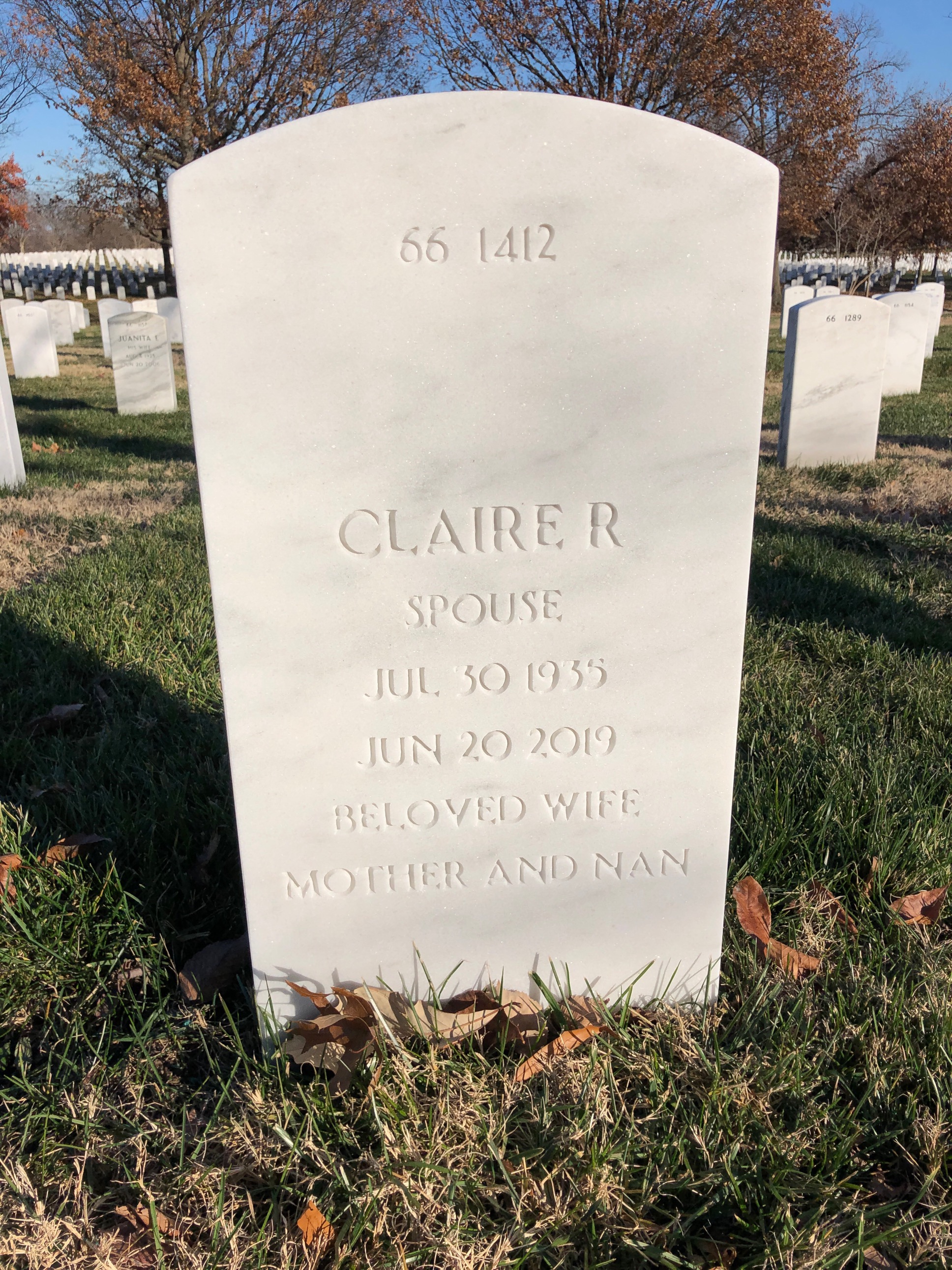 Back of headstone — John Berner