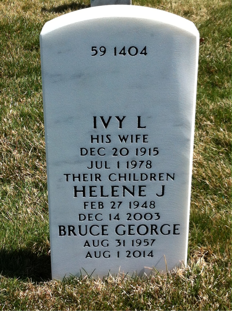 Back of headstone — George Friedman