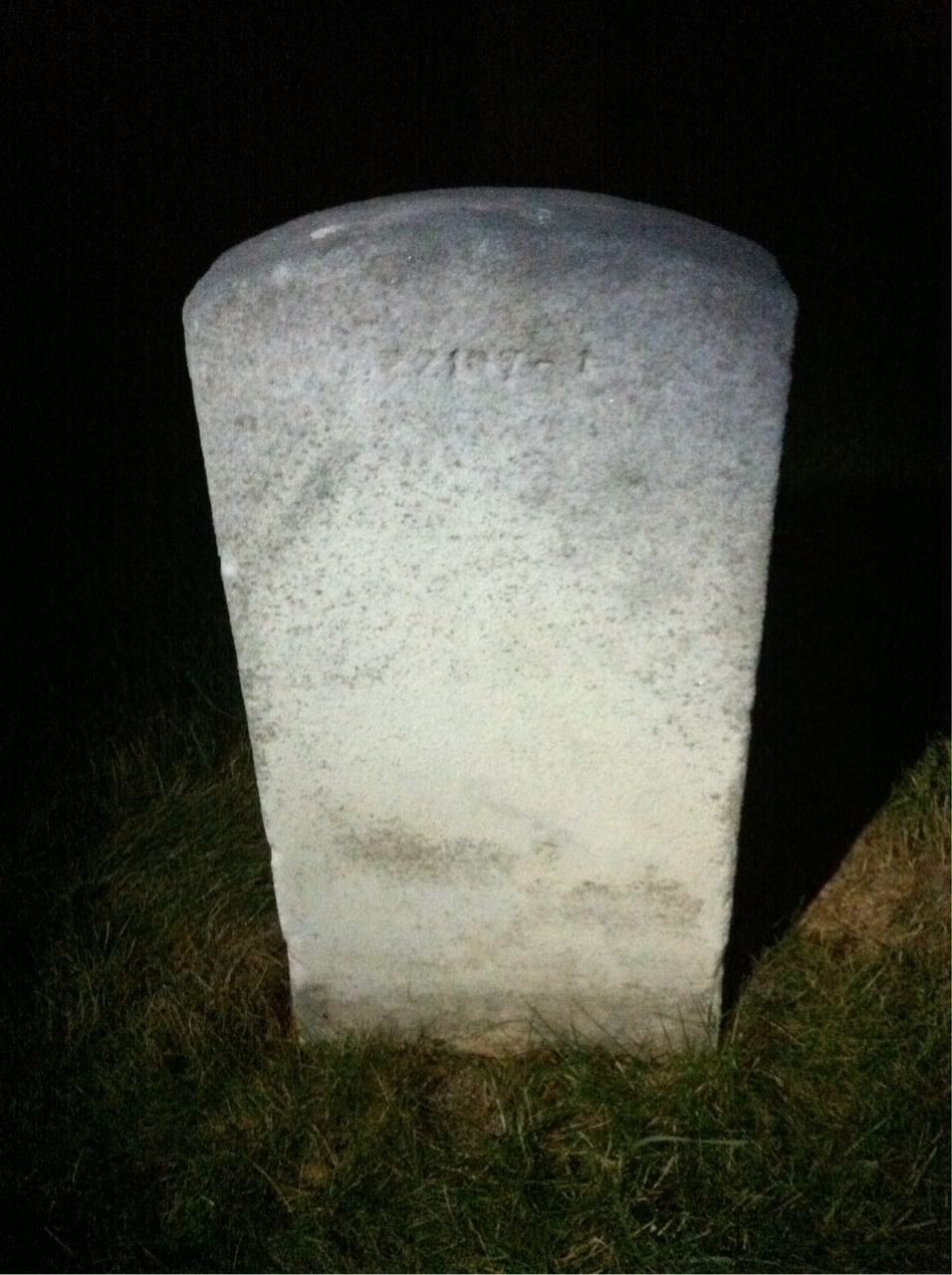 Back of headstone — William P Hawkins