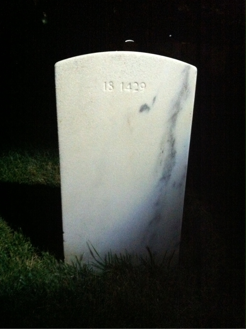 Back of headstone — M Moffatt