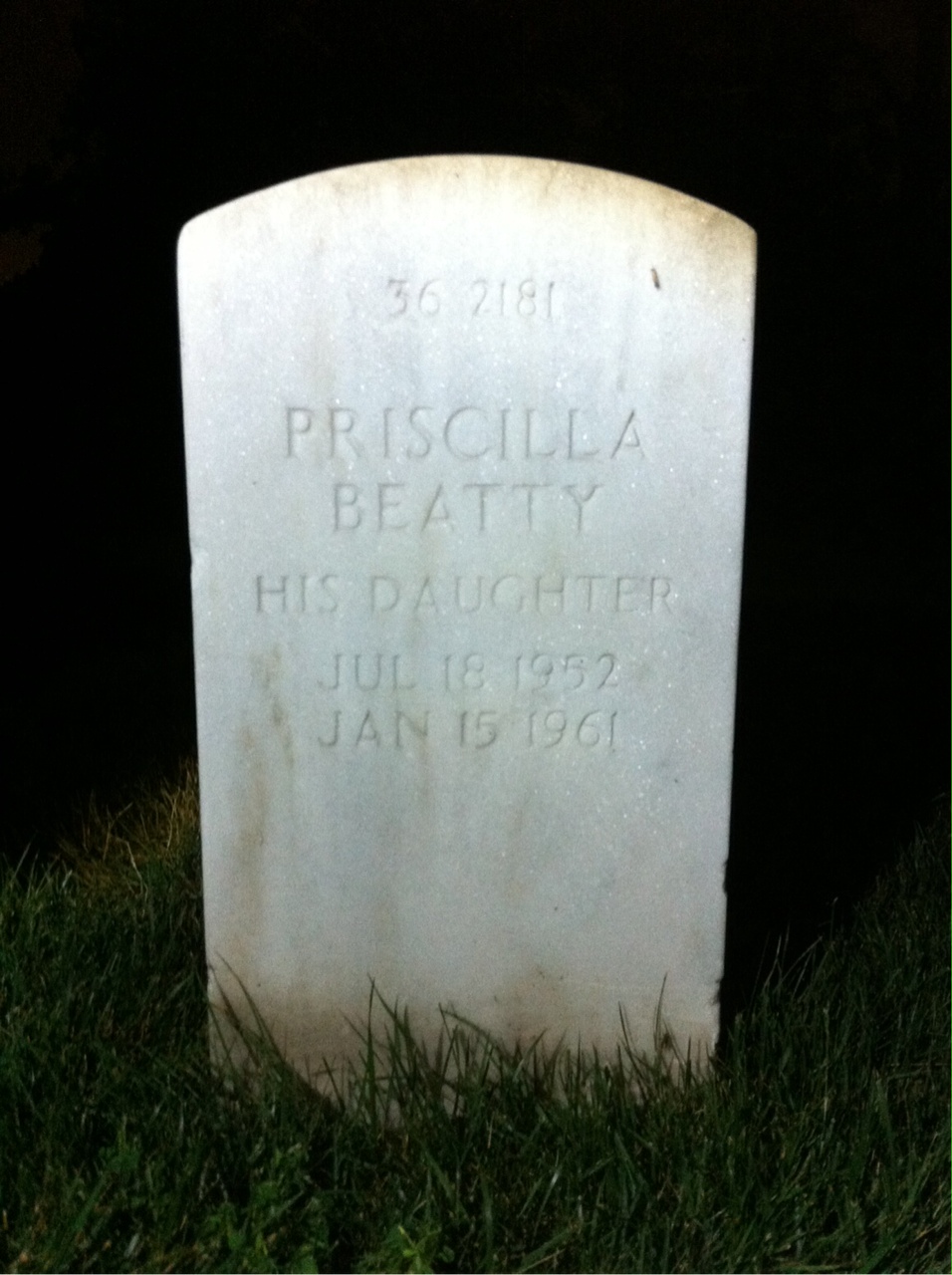 Back of headstone — Howard Curren