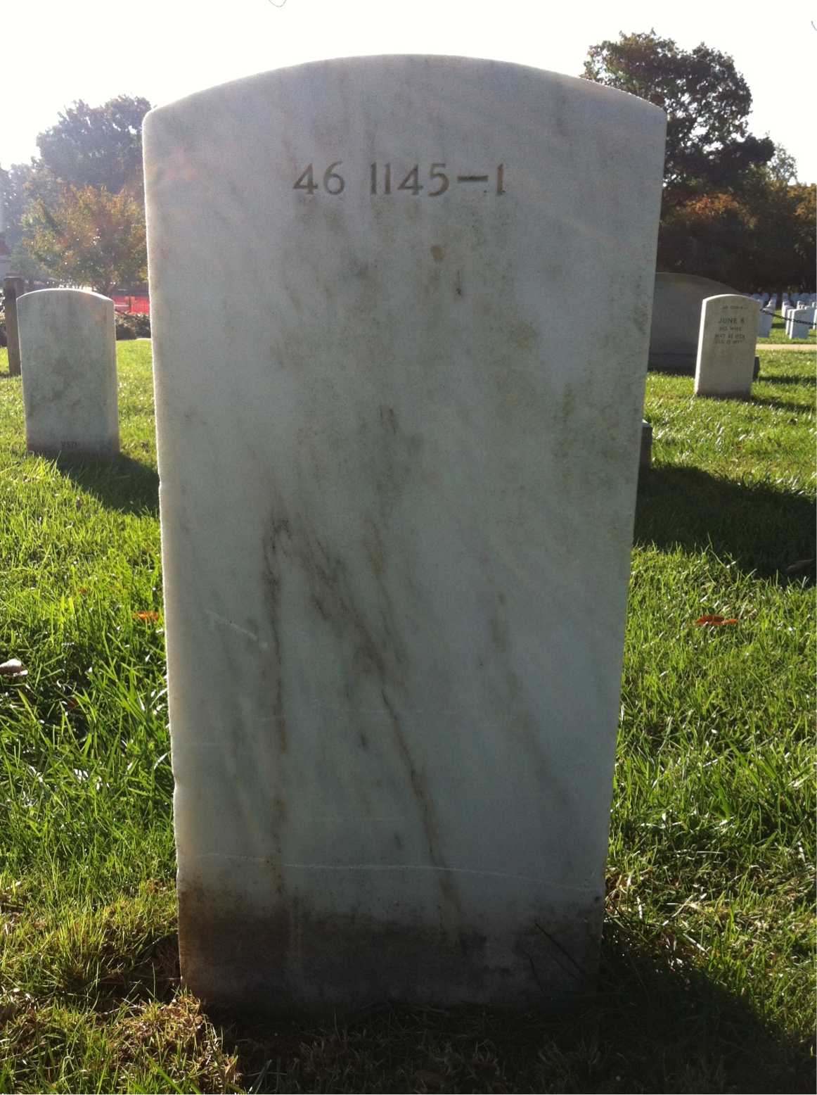 Back of headstone — William Roy Henderson
