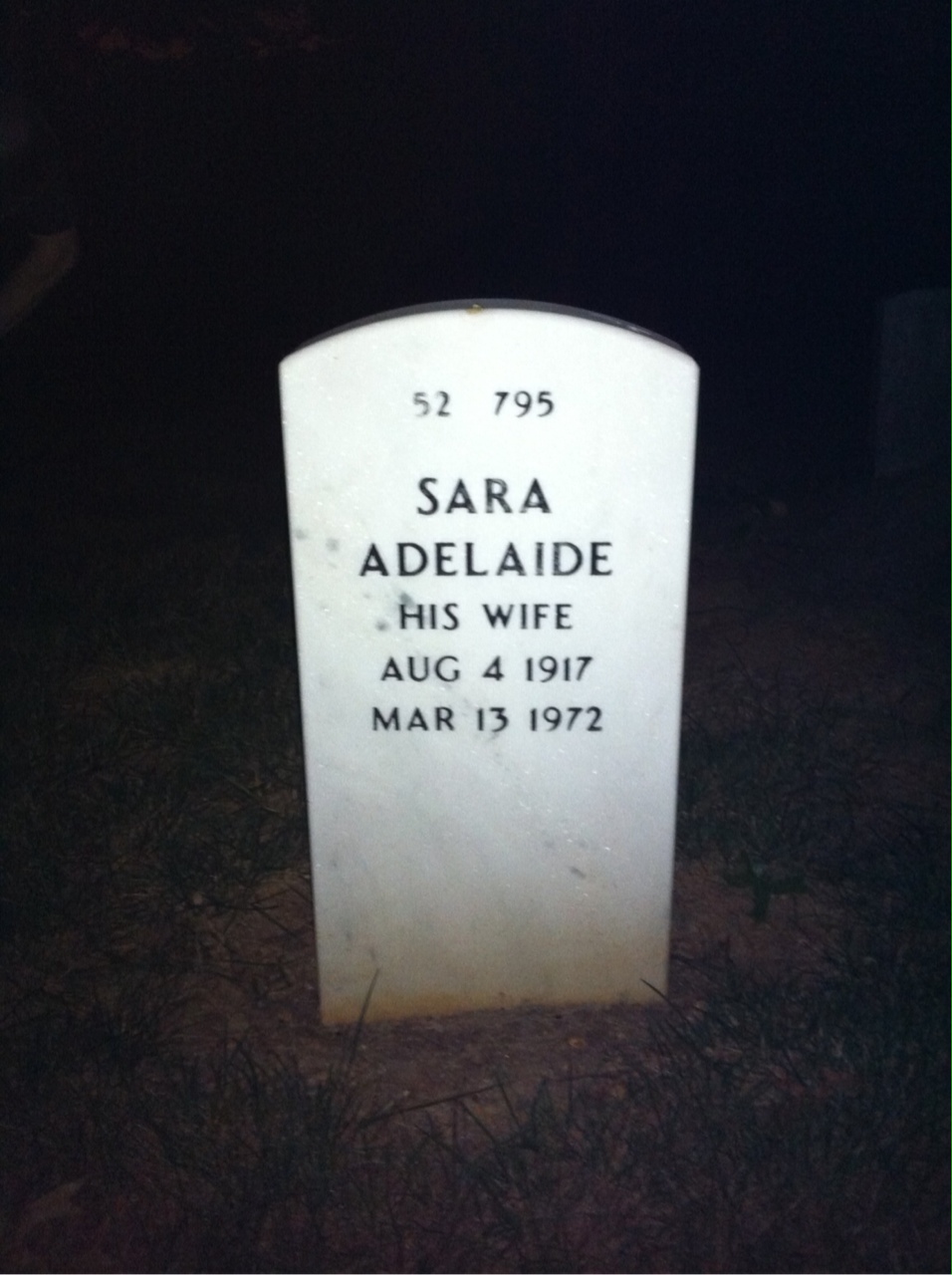 Back of headstone — James Rigg