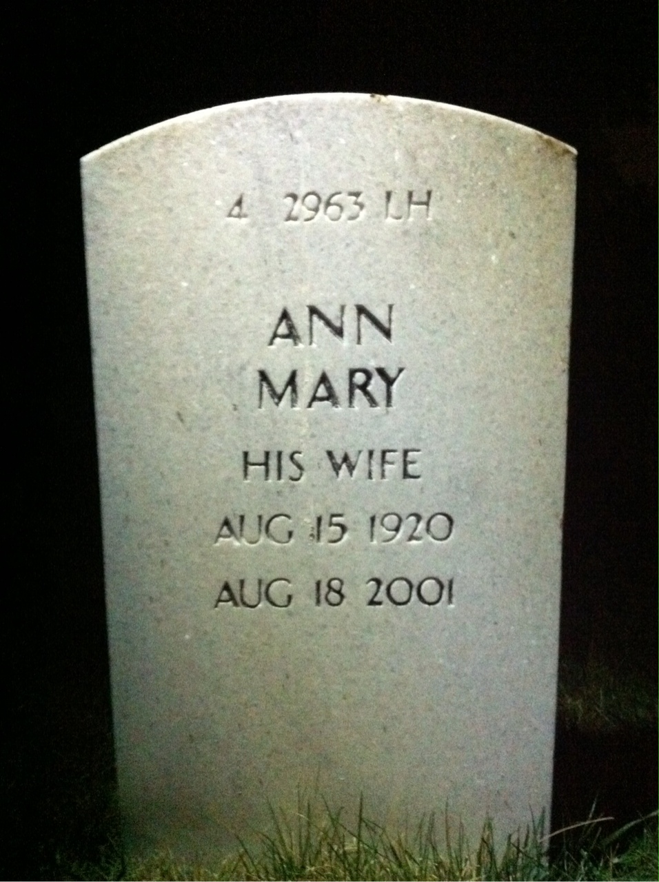 Back of headstone — William Morris
