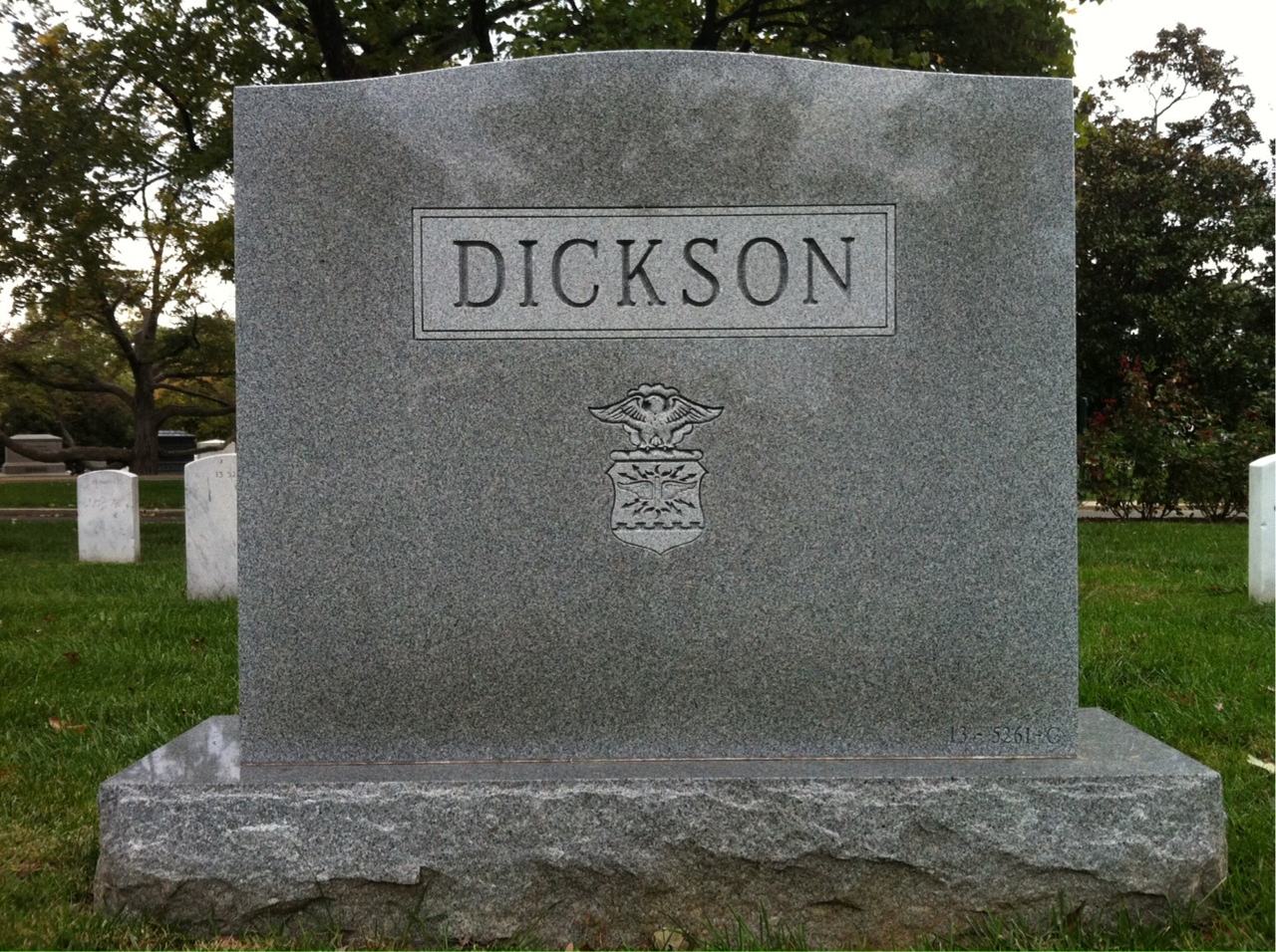 Back of headstone — Nona Dickson