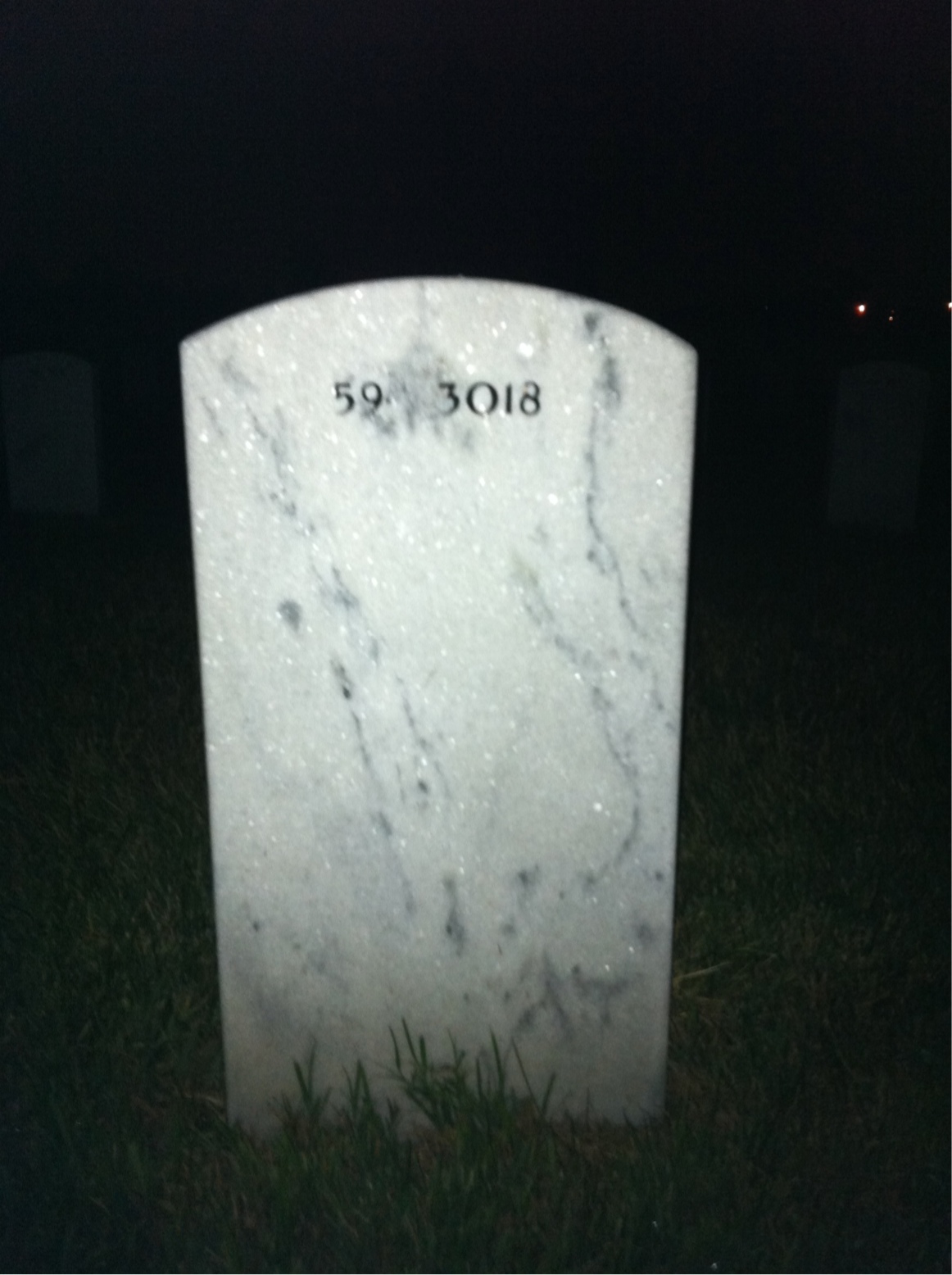 Back of headstone — Grover Barnett