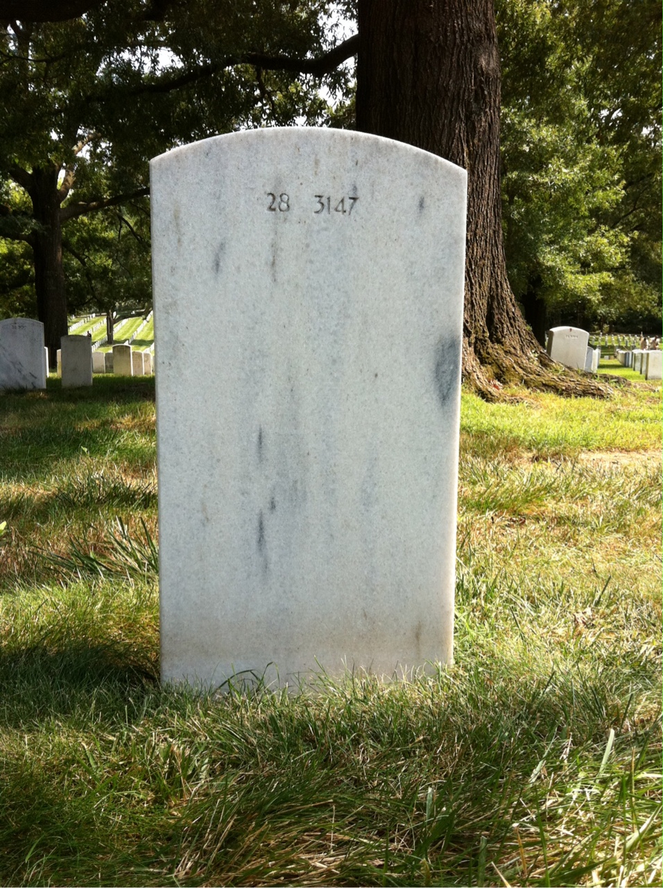 Back of headstone — Charles Anderson