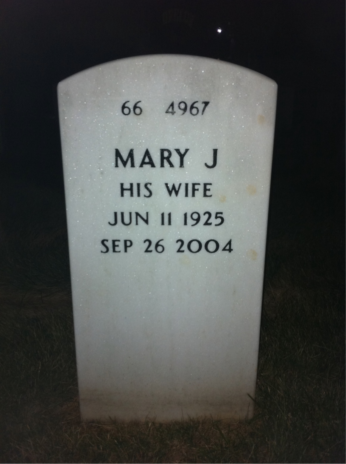 Back of headstone — Jack Henry