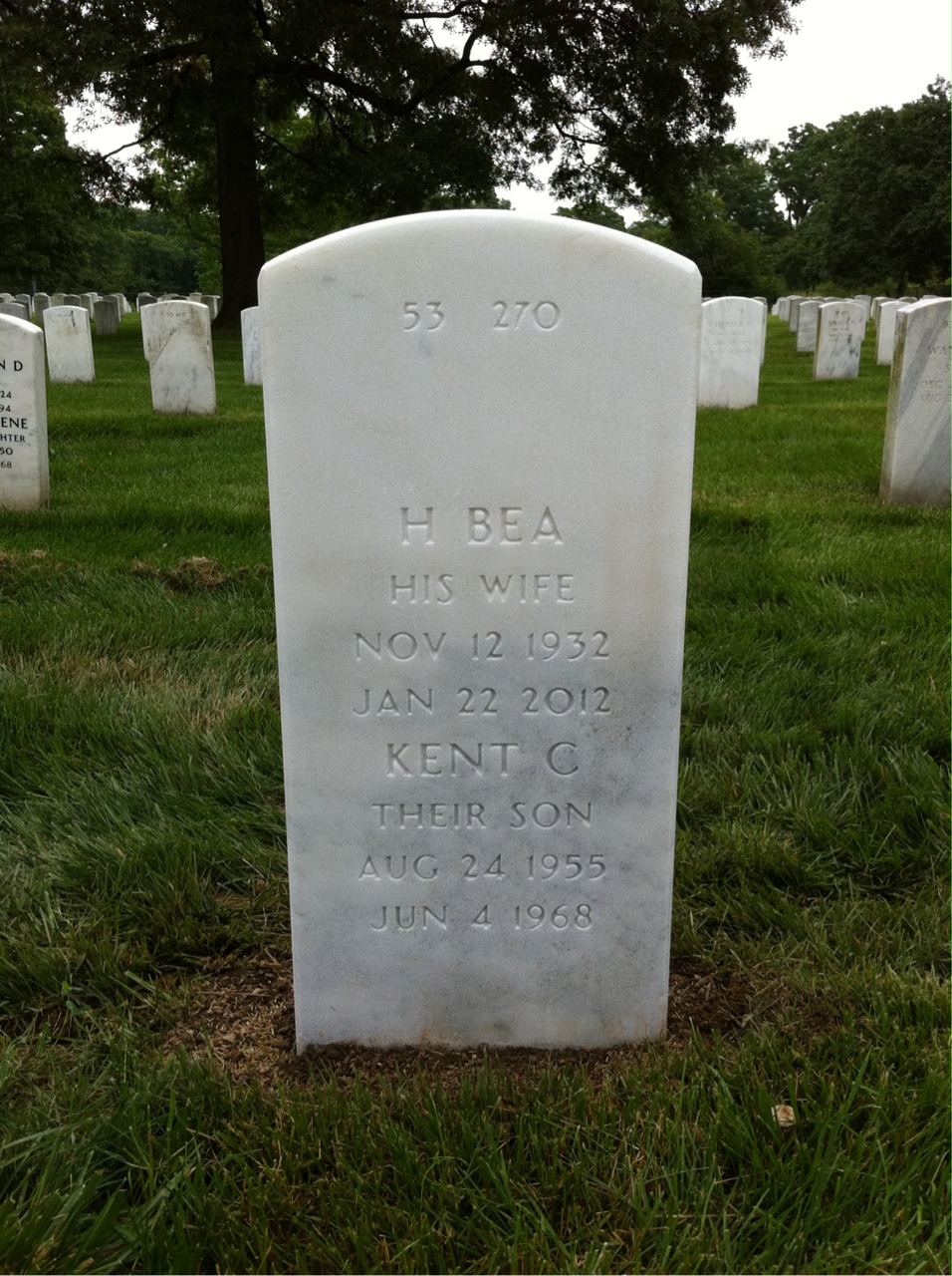 Back of headstone — Philip Woolaver
