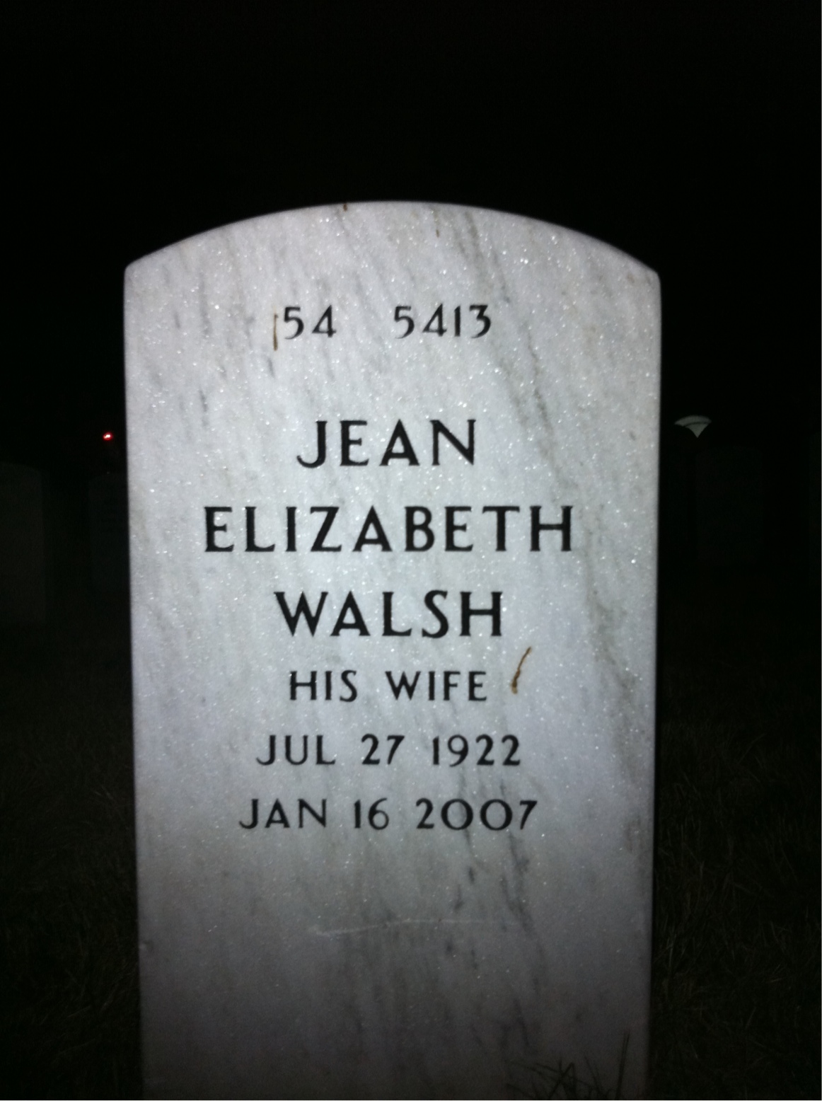 Back of headstone — Robert Kenney