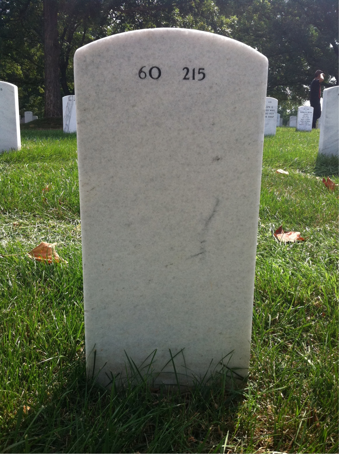 Back of headstone — Charles Roberts