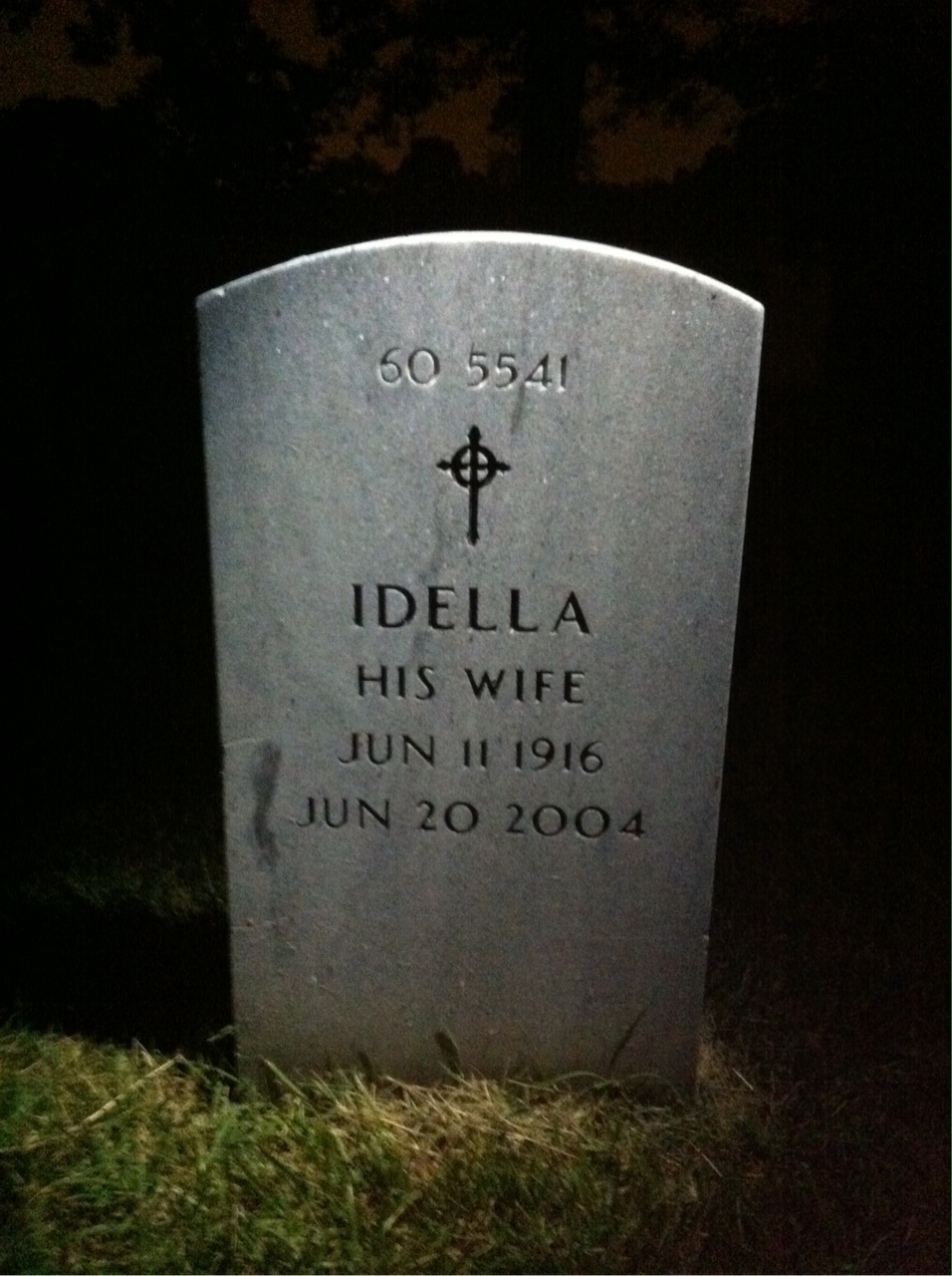 Back of headstone — Ricardo Booker