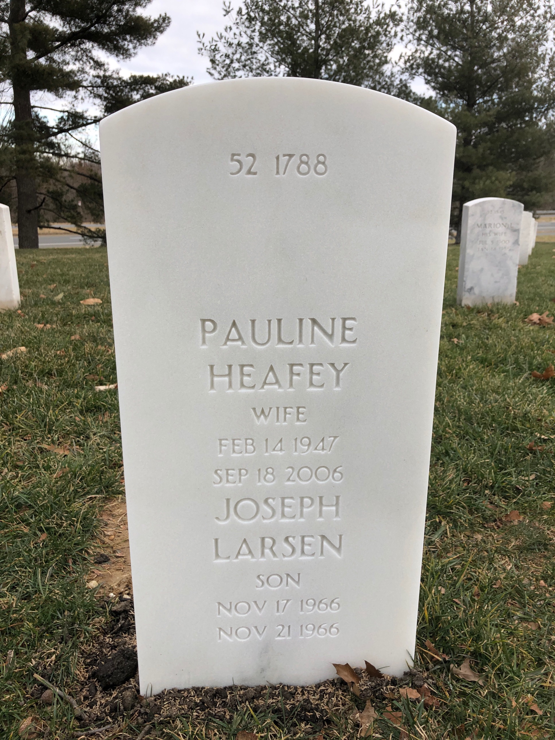 Back of headstone — Joseph Ellenberger