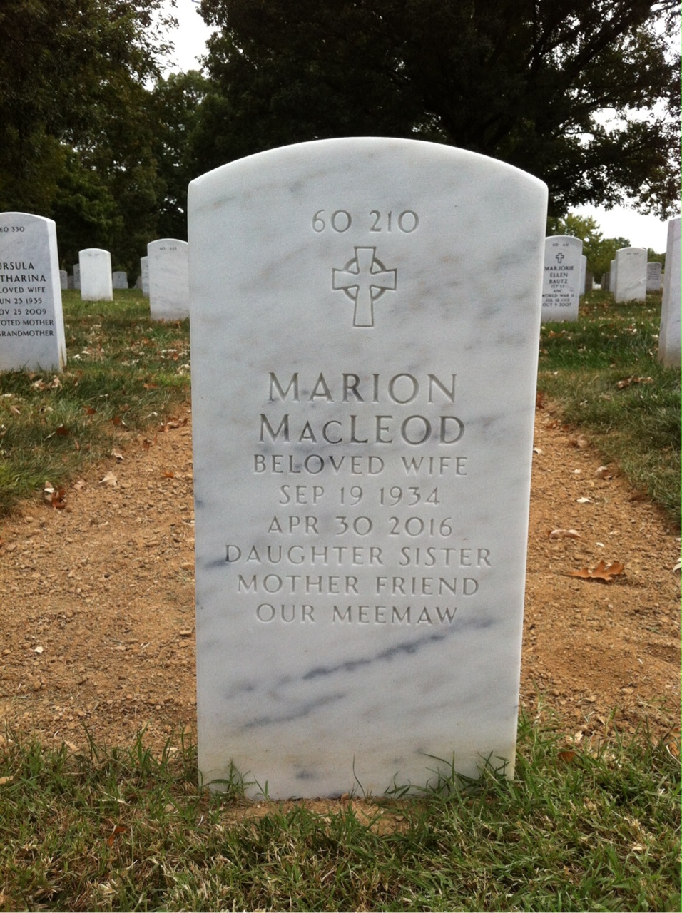 Back of headstone — Ralph Caudle