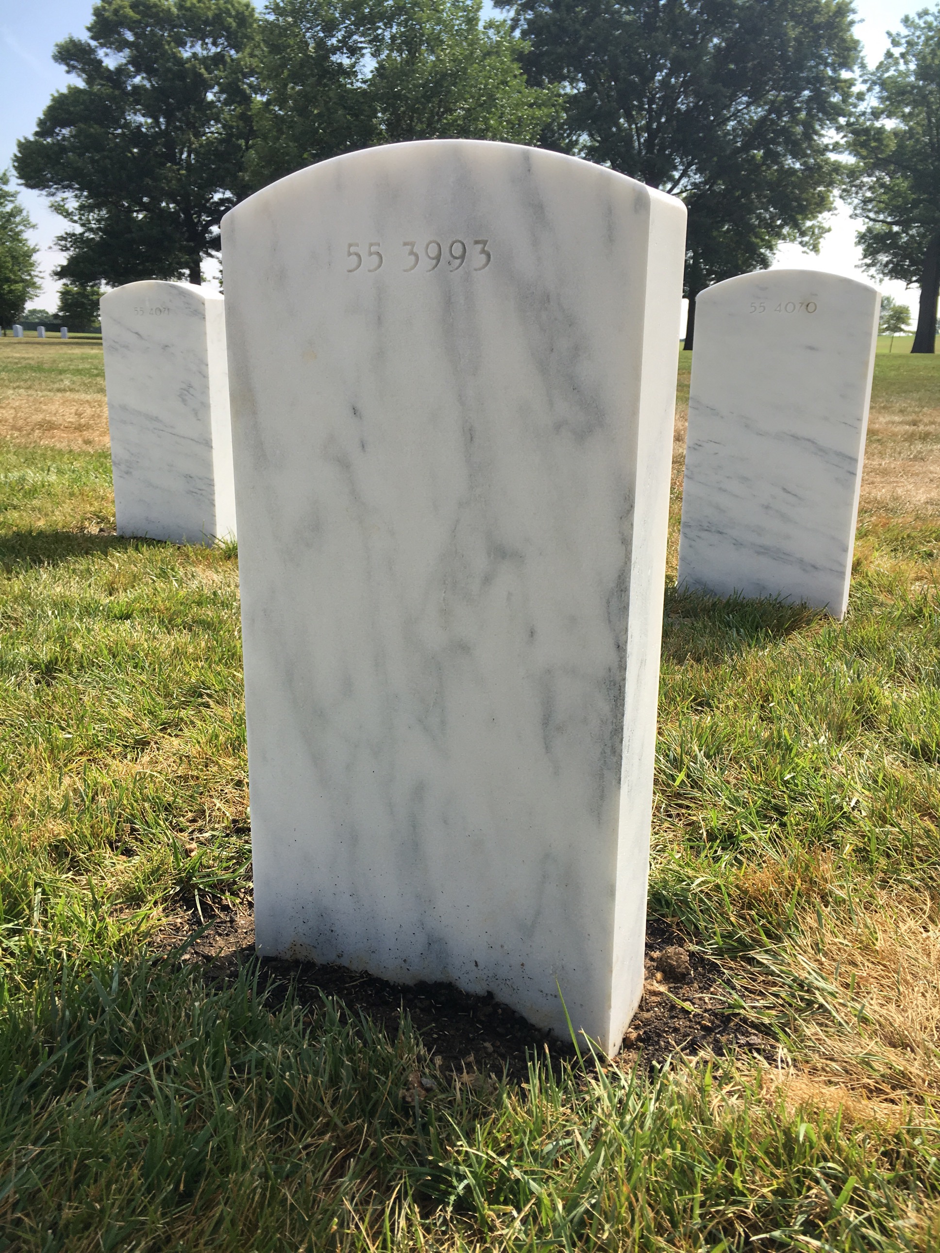 Back of headstone — James Lee Beamer
