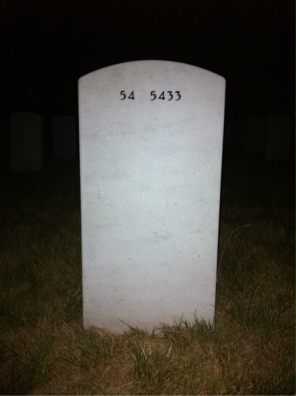 Back of headstone — Charles Brown