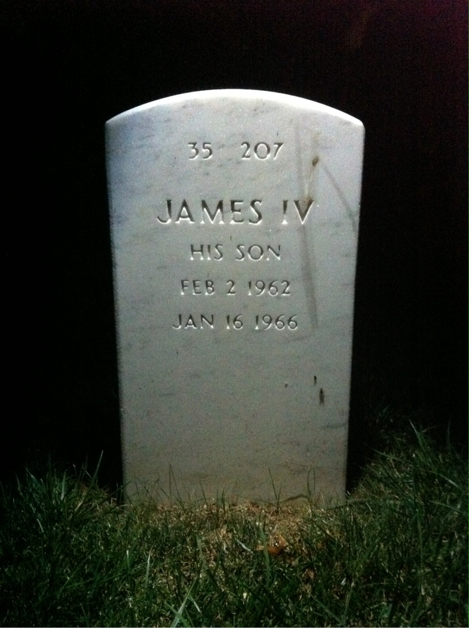Back of headstone — James Stroman