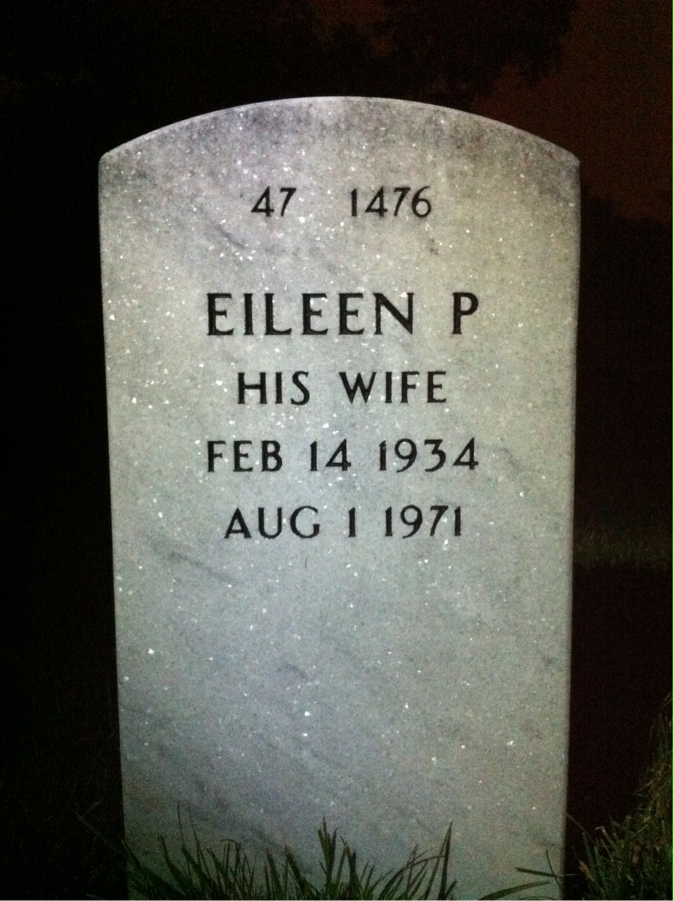 Back of headstone — Richard Miller