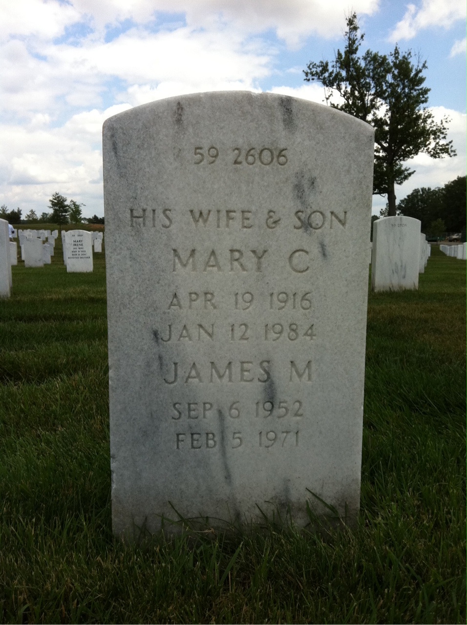 Back of headstone — Herbert Applewhite