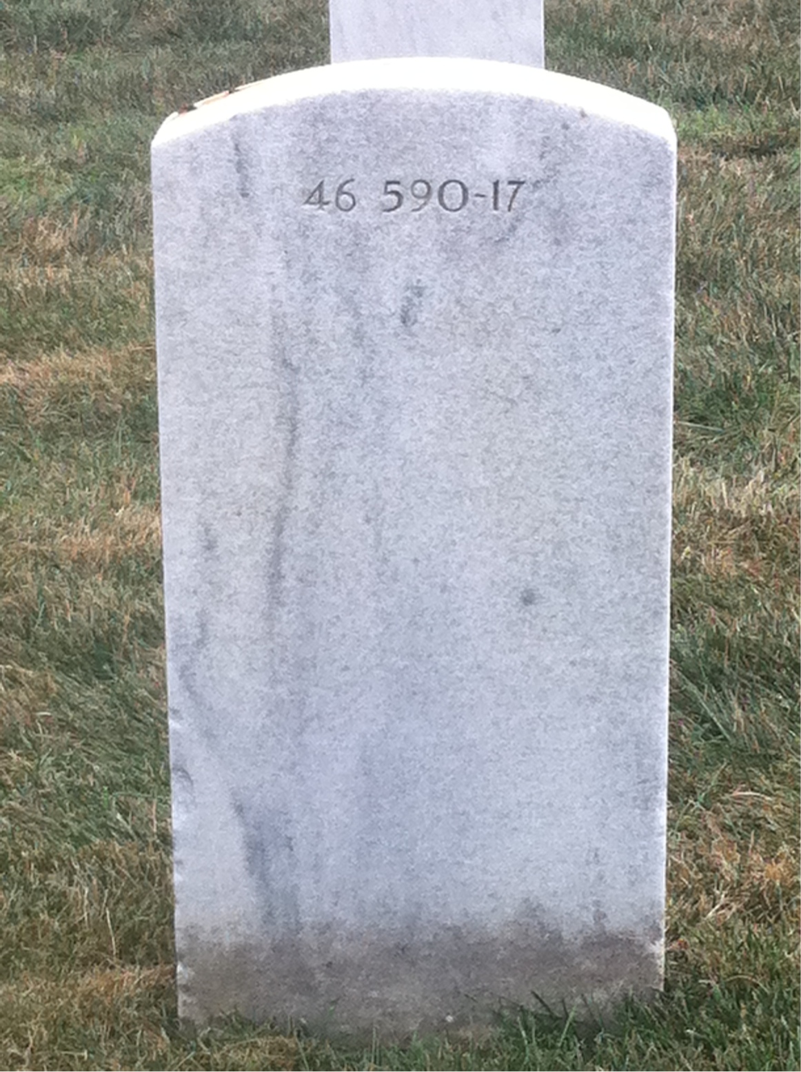 Back of headstone — John Shakula