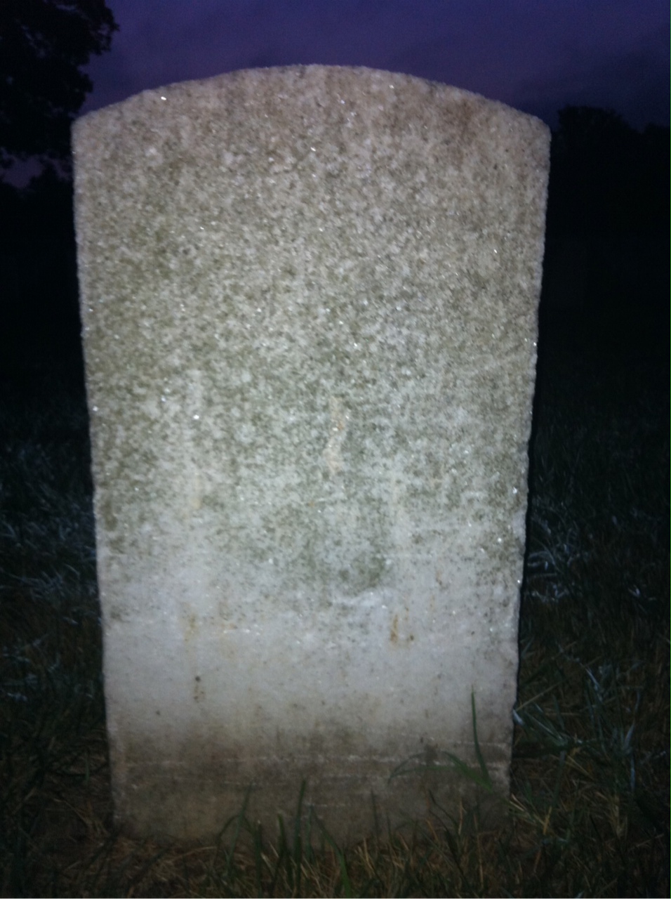 Back of headstone — Harold Ashmore