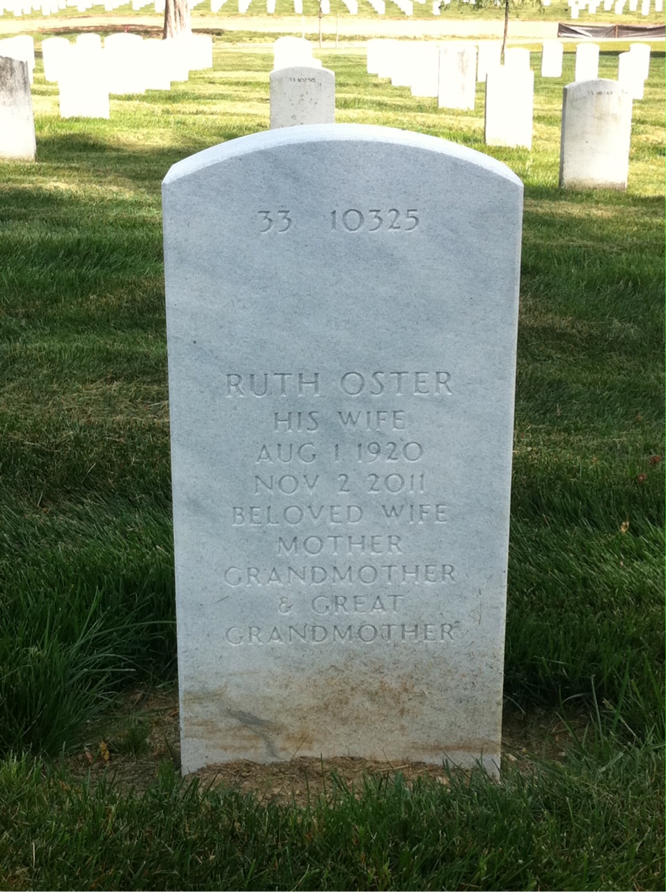 Back of headstone — Ralph Weisbard