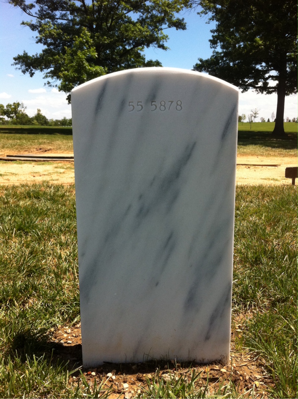 Back of headstone — Daniel Mills