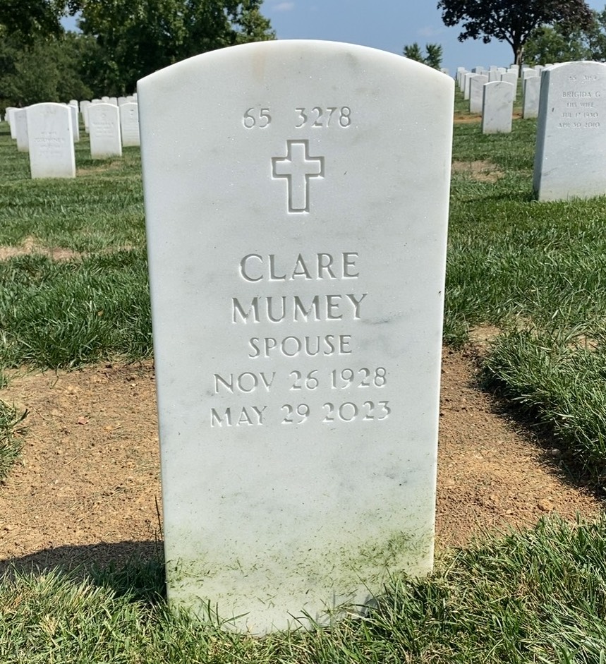 Back of headstone — Robert Mumey