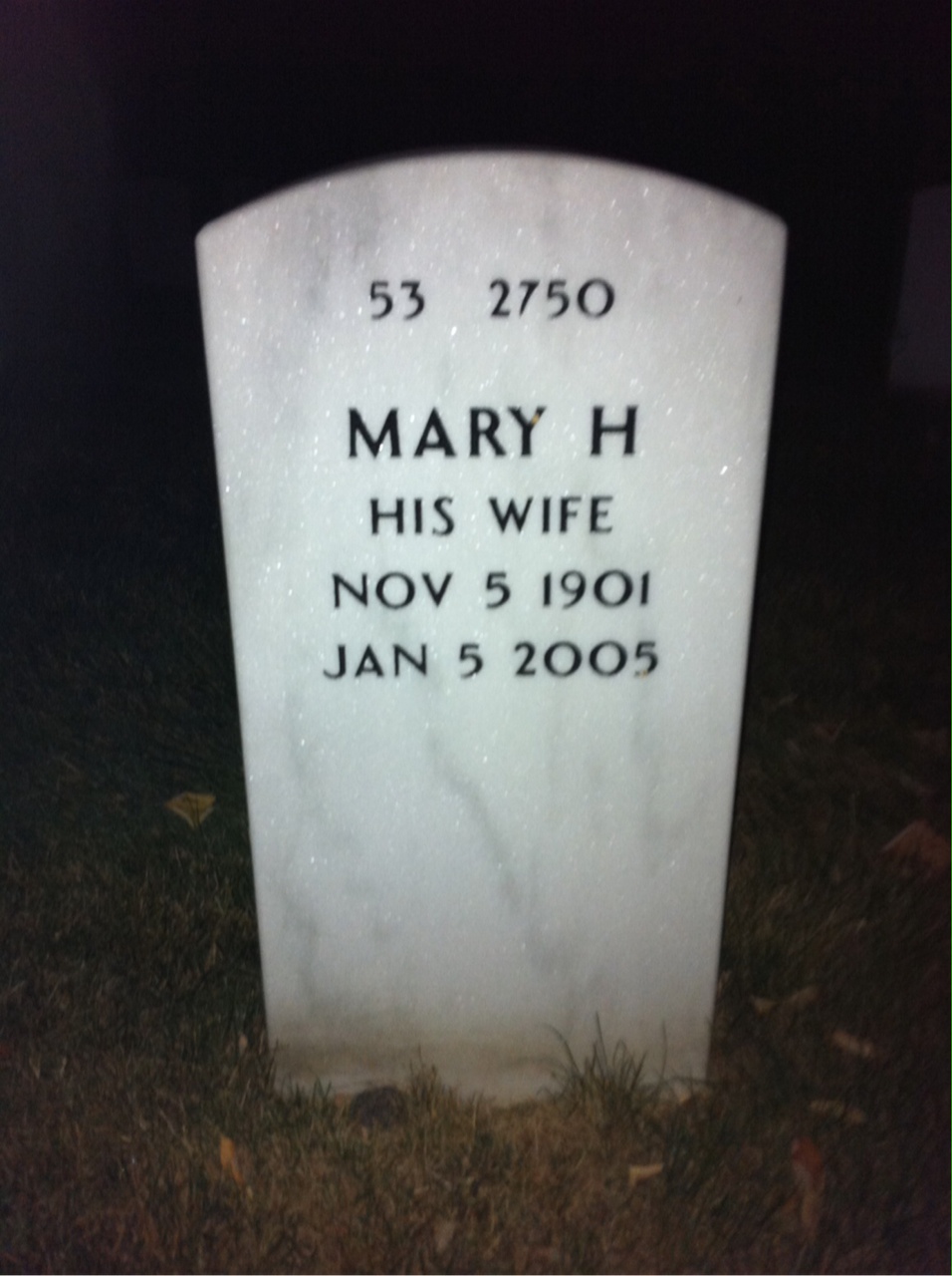 Back of headstone — William Riley