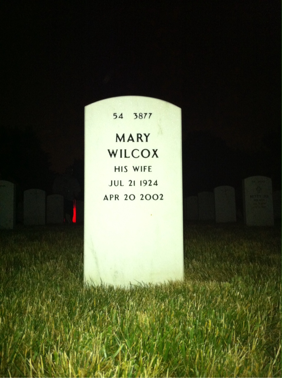 Back of headstone — Edward Warden