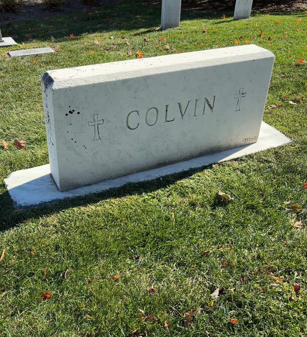 Back of headstone — Robert Colvin