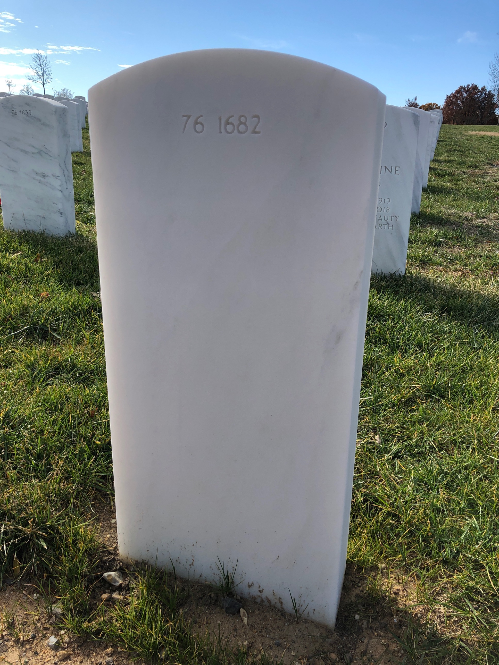 Back of headstone — Leroy Alger