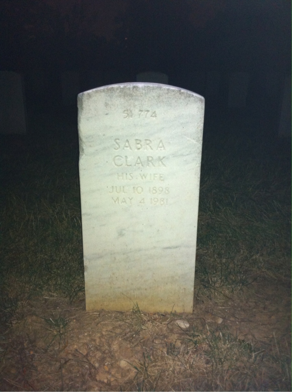 Back of headstone — James Berge